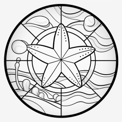 stained glass sanddollar on beach