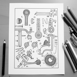 1d kinematic doodle note color page