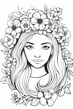 girl with flowers crown