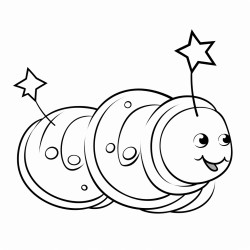 a caterpillar with stars forming constellations on its body