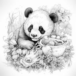 panda eats leasves