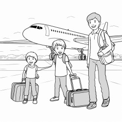busy airport people luggage