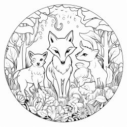 magic forest and playful foxes