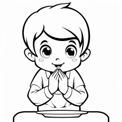 child eating with their right hand with eyes look closed and down