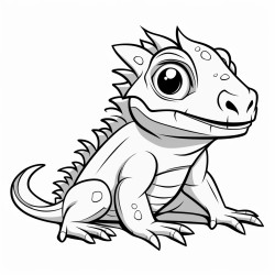 cartoon bearded dragon coluring sheet