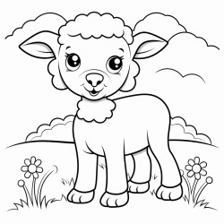 a lamb with a friendly smil