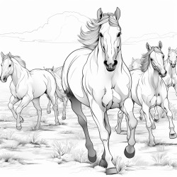 caballos corriendo en una pradera