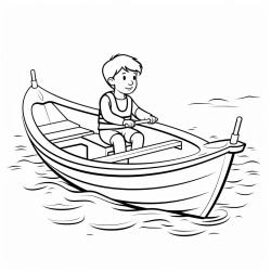 boy entering a boat