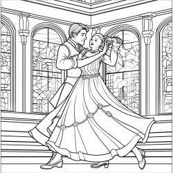 art neuveau dance hall with dancers