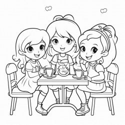3 child girls bestfriends cafe meet ups