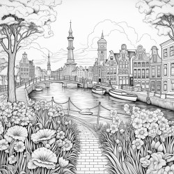 flower field in amsterdam