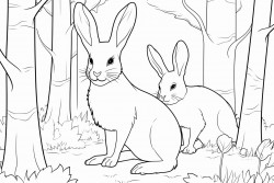 rabbits in woods