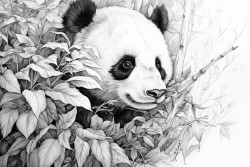 panda eats leaves