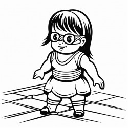 female child with down syndrome dressed as a wrestler inside a wrestling ring