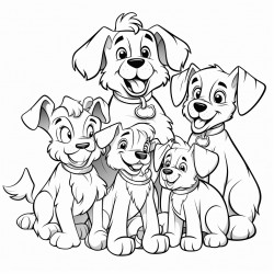 group of dogs playing