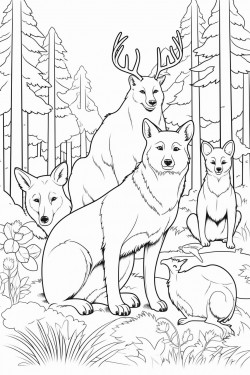 all different animals at the forest