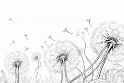 dandelions seeds blowing in the wind