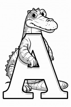letter a and an alligator