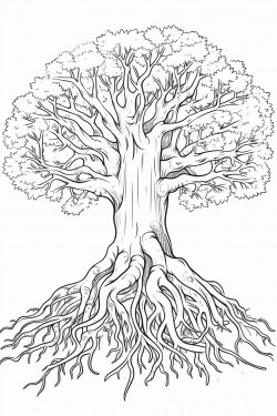 large tree roots visible