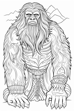 sasquatch in the tribal art style