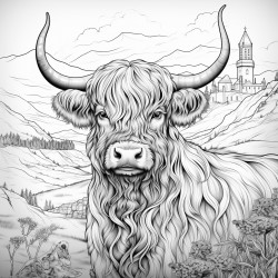 scotland include edinburgh castle a bagpiper a scotch whisky bottle a highland cow and the flag of scotland