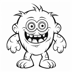 halloween scary monster black and white coloring book bold and easy