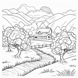 apple orchard on hills