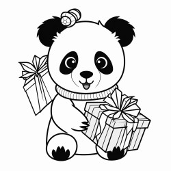 christmas panda bear