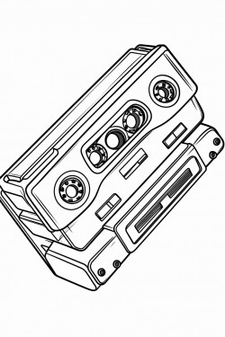 tape cassette with label  no more than 25 spaces to colour