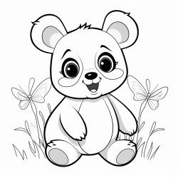osito panda agarando mariposa