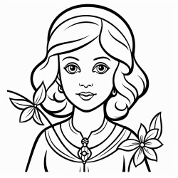 belle jeune femme grecque antique tenant une fleur de lys
