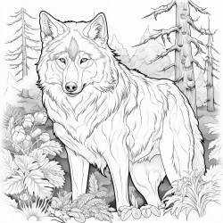 a wolf in the forest