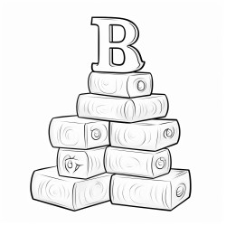 3 blocks stacked up one says a one says k and one says e the word babysitting at the bottom of the coloring page