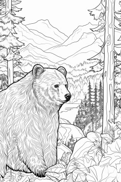 une fe qui dort contre un ours en forest