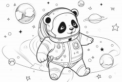 astronaut panda collecting stars