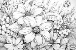 purple field of flowers with blue sky and close