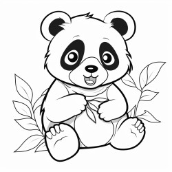 panda eats leaves