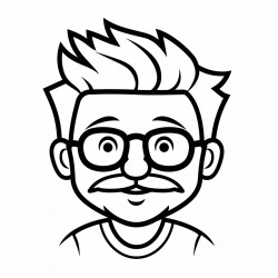 26 year old custodian with short spiky combed to the side hair goatee with mustache and wearing glasses and a polo shirt