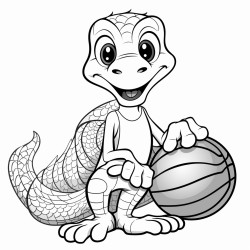 a snake wrapped around a basketball