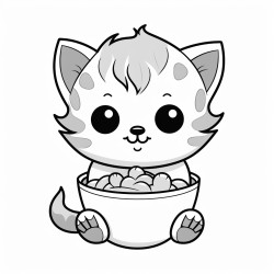 cute cat with a cupcate
