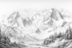 detailed mountain range