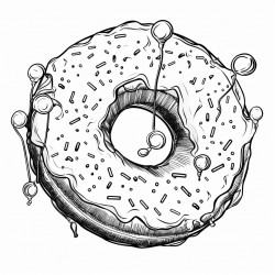 one big donut made out of a lot of balloons