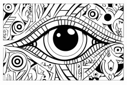 mystical eyeball with cool colors and shapes