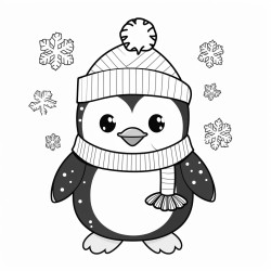 cute christmas coloring book page no colors bold lines