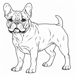 paint by number wuth a french black and white bulldog  copy link to this coloring page