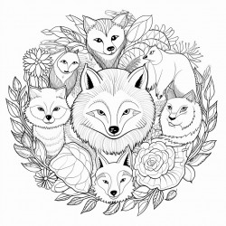 i would like to color a mandala with small animals