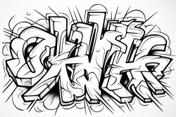 the word english as graffiti
