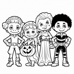 halloween bold lined black character