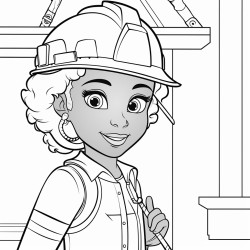 black girl electrician in a house under construction