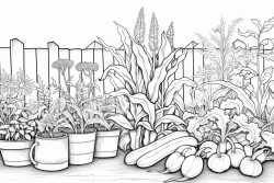 un jardin crole de la runion avec une case typique des bananiers papayers fleurs lgumes